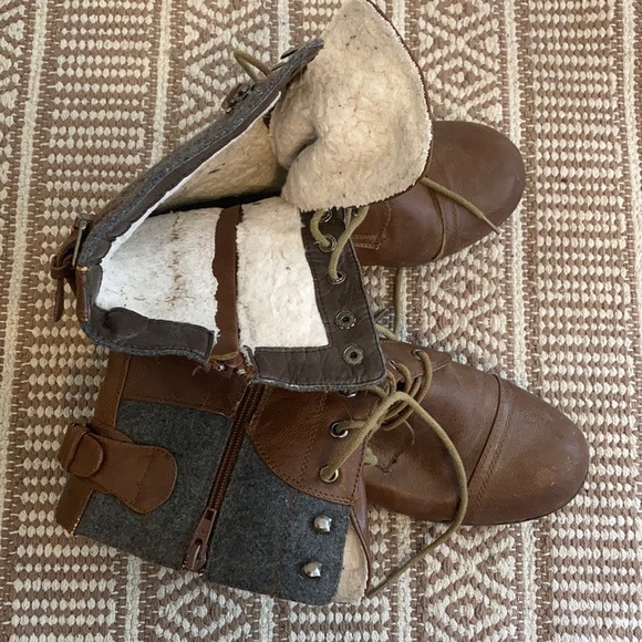 Brown Lace Up Boots - Picture 2 of 4